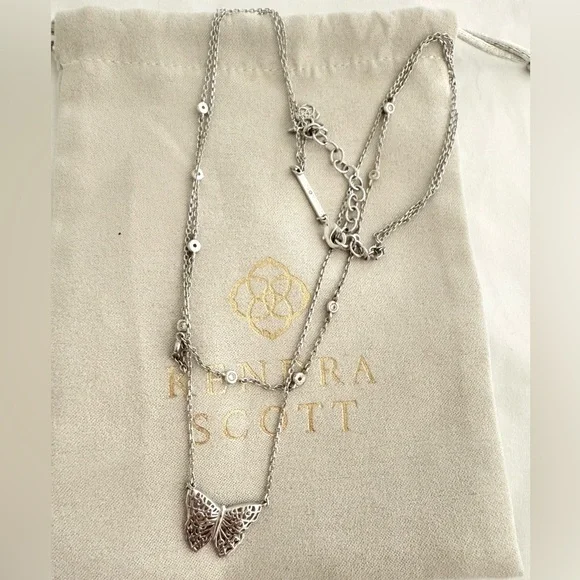 Kendra Scott Silver Filigree Butterfly Necklace - Picture 2 of 2